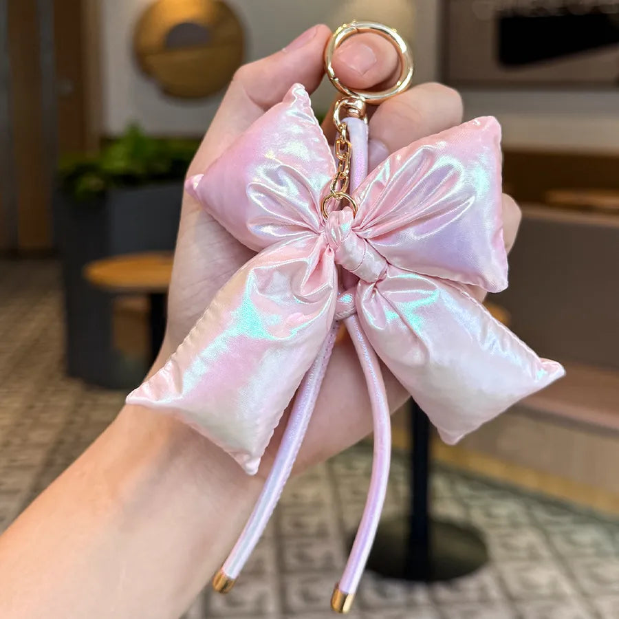 Cute Metal Keychain Pendant Beaded Bookbag Girl's Bag Charm  Style Cartoon Design Half Handmade Flower