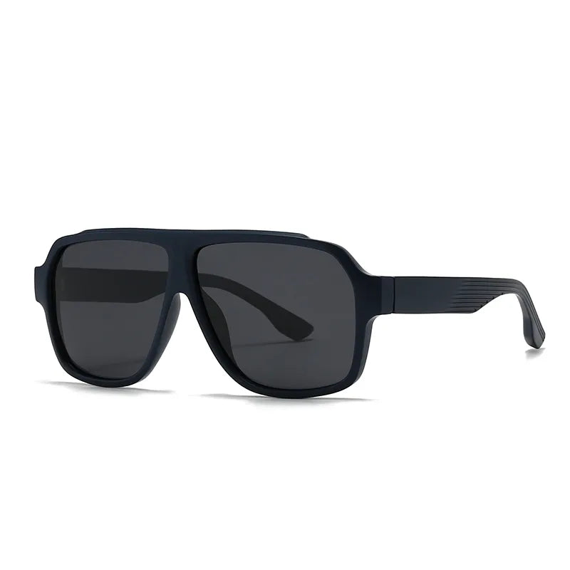 Modern Style Solid Color PC Polarized Light Tinted Lenses Square Full Frame Men's Sunglasses