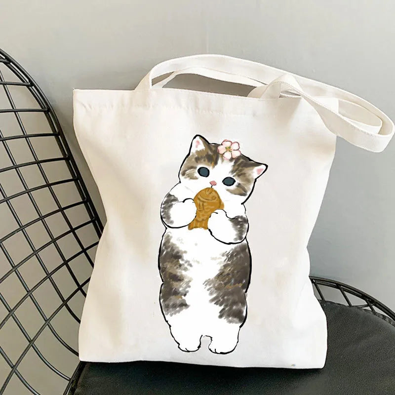 women's cute cat shopping bags