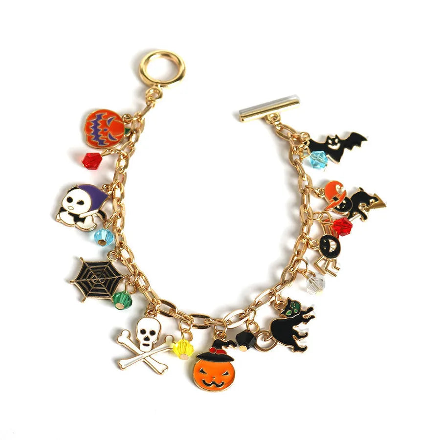Creative Christmas Themed Bracelet Fashionable Alloy Snowflake Deer Design Festival Gift Asymmetric Electroplated Cartoon Style