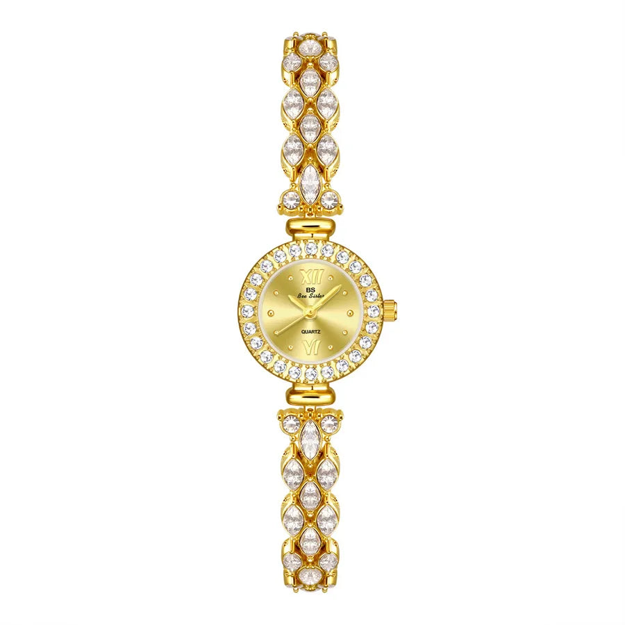 Glam Shiny Solid Color Jewelry Buckle Quartz Watch