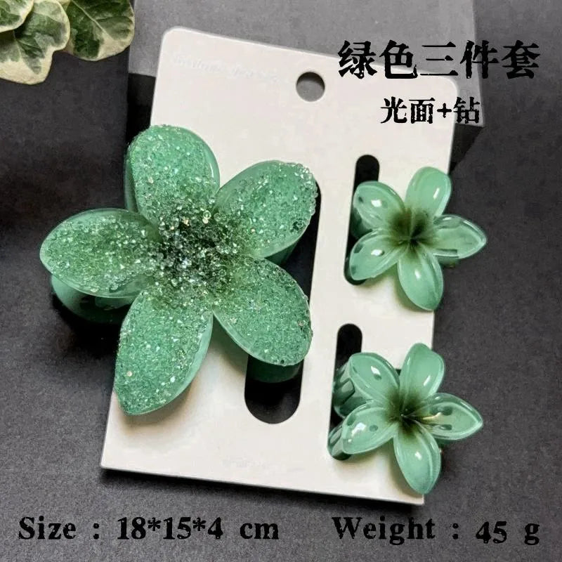 Elegant Classic Style Women's Flower Resin Hair Claws