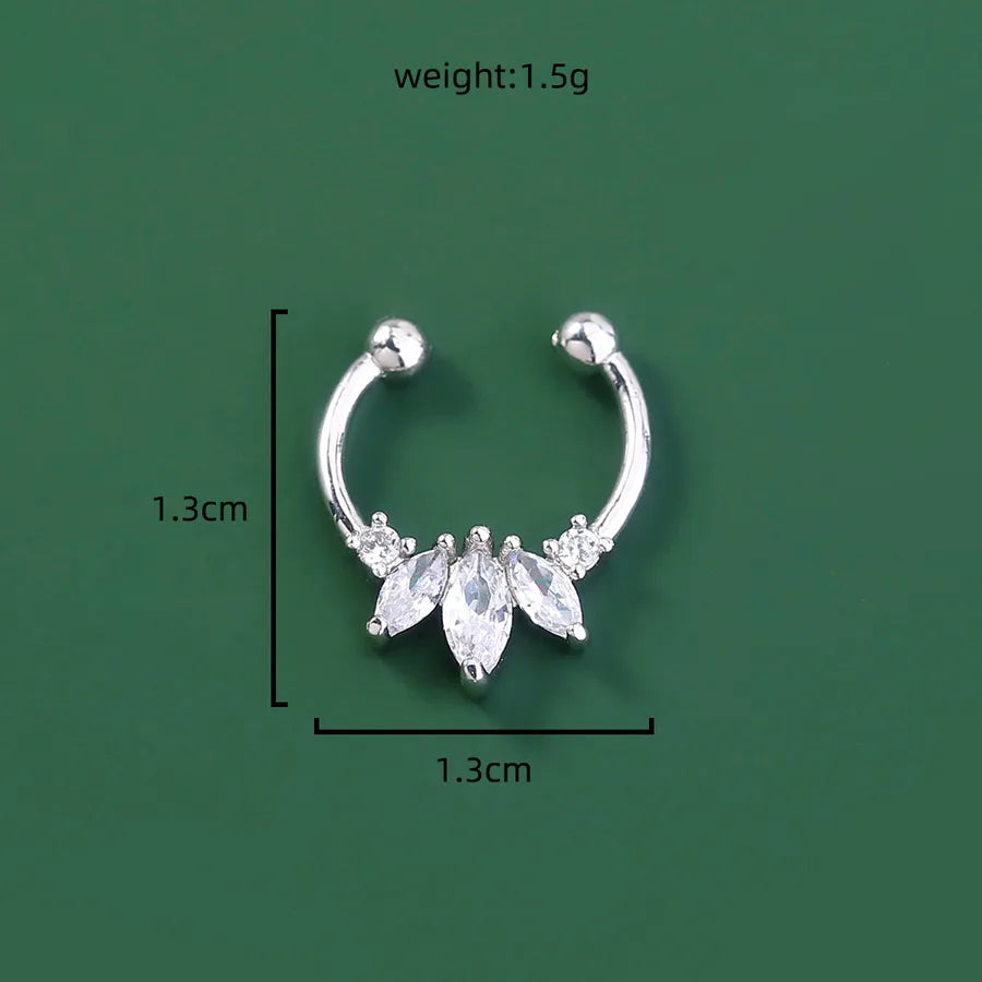 personality trend nose studs micro-studded piercing false nose ring crown nose clip zircon accessories