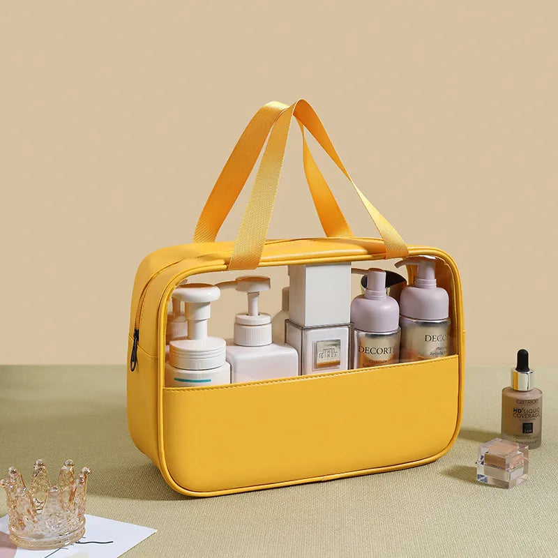 cute pastoral solid color pu leather makeup bags