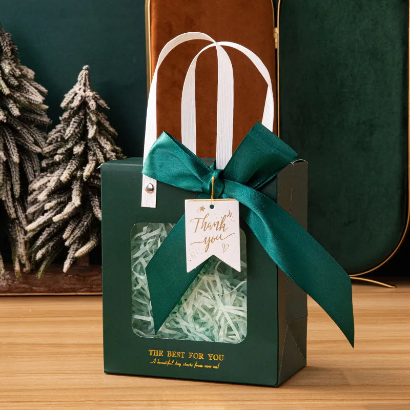Gift Bag Advanced Sense Transparent Window Opening Bag Fashion Packaging Bag Birthday Gift Cosmetic Tote Bag Hand Gift Bag