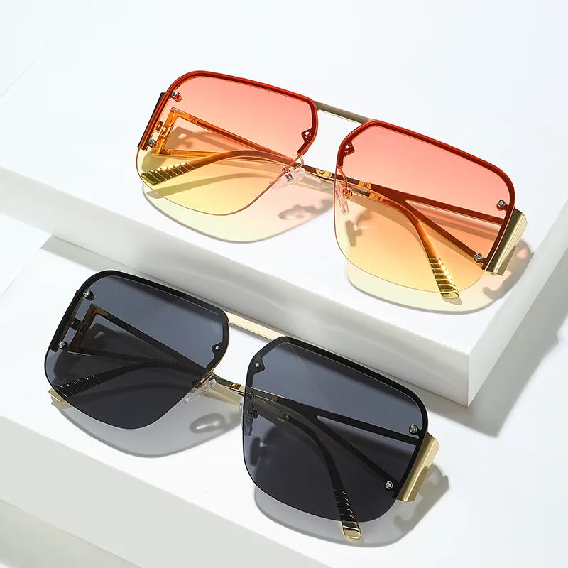 classic style geometric pc square full frame men's sunglasses