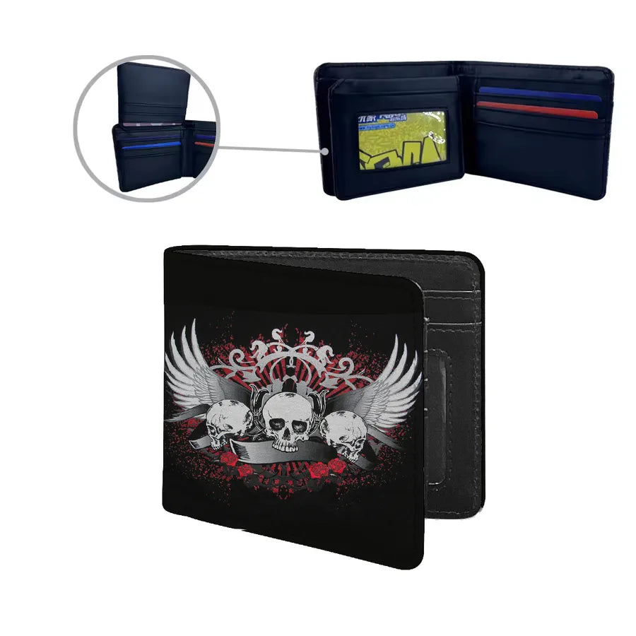 Men's Skull Pu Leather Flip Cover Wallets
