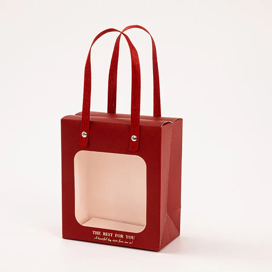 Gift Bag Advanced Sense Transparent Window Opening Bag Fashion Packaging Bag Birthday Gift Cosmetic Tote Bag Hand Gift Bag