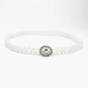 sweet oval flower bow knot imitation pearl metal inlay rhinestones women's chain belts