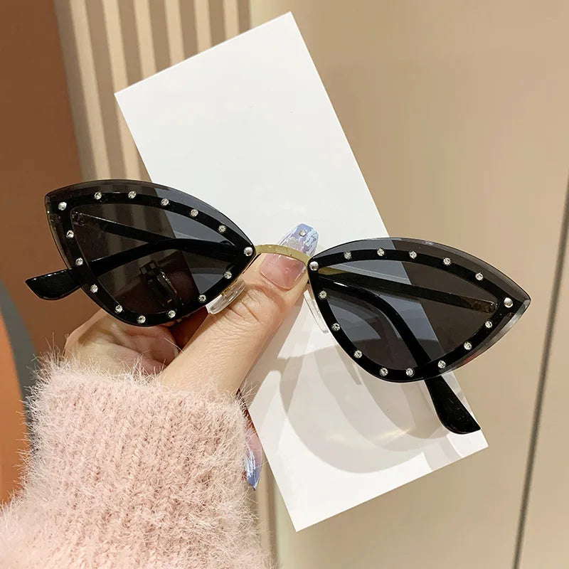Punk Classic Style Gradient Color Ac Gradient Tinted Lenses Cat Eye Full Frame Women's Sunglasses