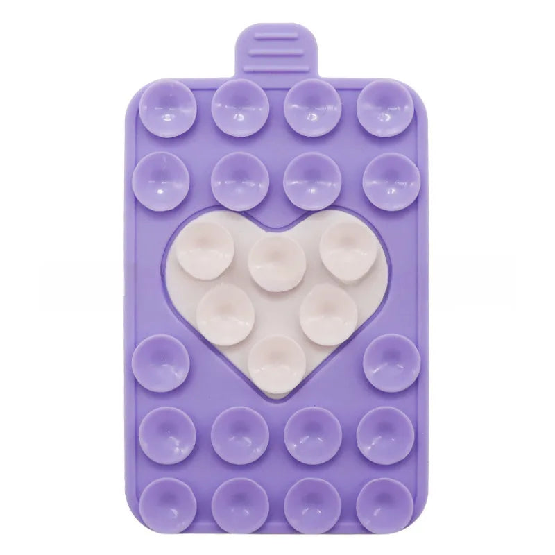 Suitable for mobile phone holder double-sided silicone suction cup mobile phone case holder multi-functional two-color love suction cup holder
