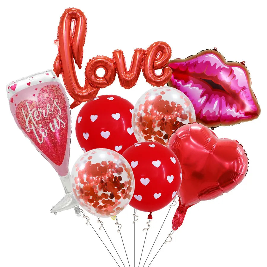 wedding season valentine's day sweet letter heart shape aluminum film wedding party balloons