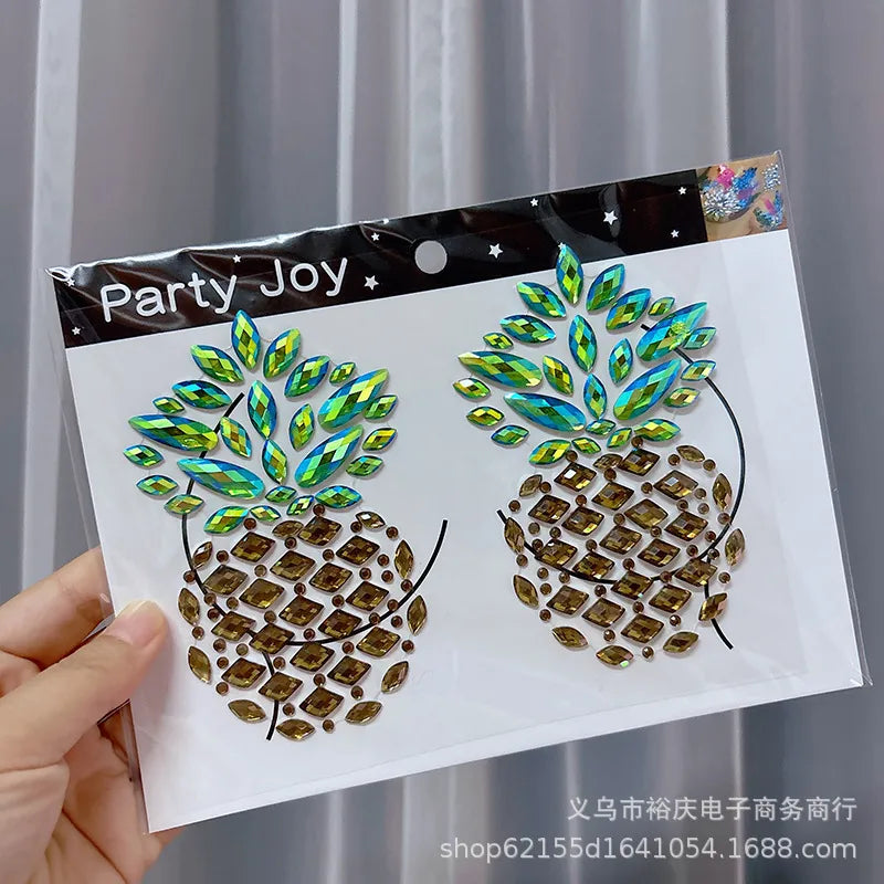Halloween face stickers chest stickers body tattoo stickers resin acrylic Diamond stickers   tattoo stickers wholesale