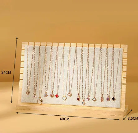 1 Piece solid wood Flannel Simple Style L Shape Jewelry Display