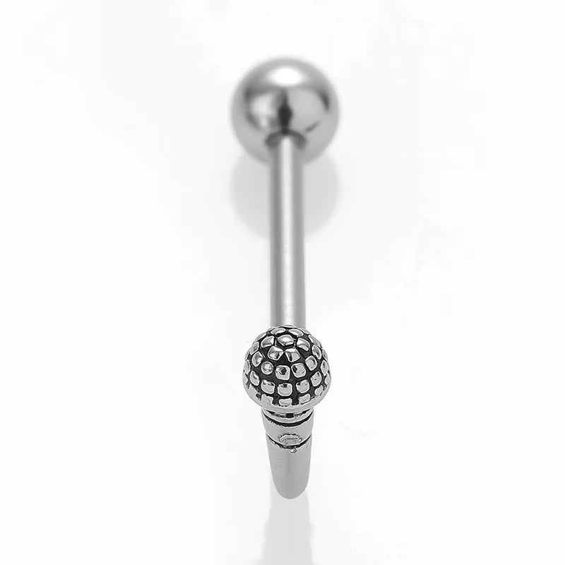 1 Piece Tongue Rings Gothic Hip-Hop Rock Rose Spider Fish Bone 316L Stainless Steel  Polishing Crystal Tongue Rings