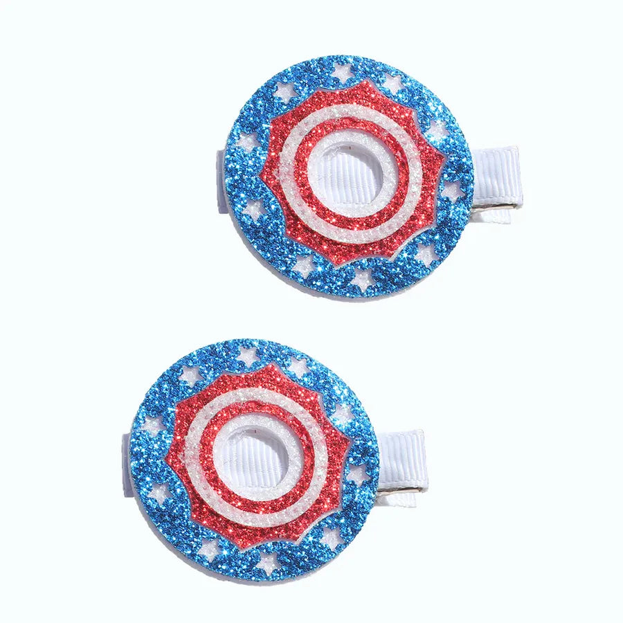 New US Independence Day Candy Ice Cream Flag Star Patriotic Children Hairpin Handmade Hot Selling Hair Accessories