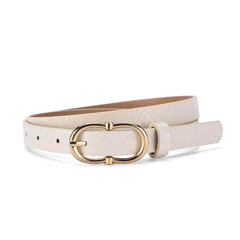 Cool Style Snakeskin Pu Leather Alloy Women's Leather Belts