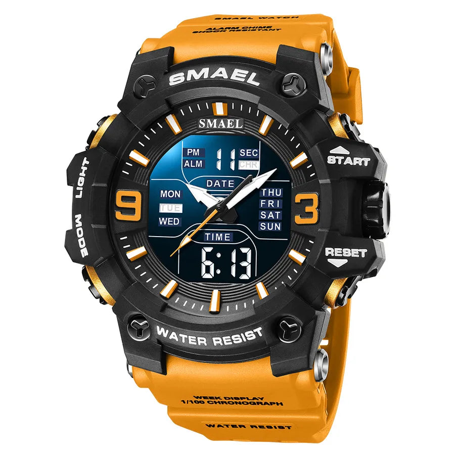 simple style solid color buckle electronic men's watches