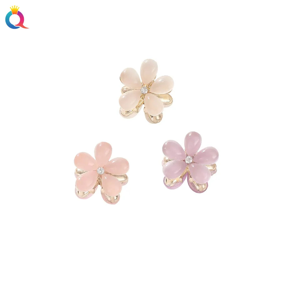 Sweet Women'S Plumeria Metal Inlay Rhinestones Hair Claws