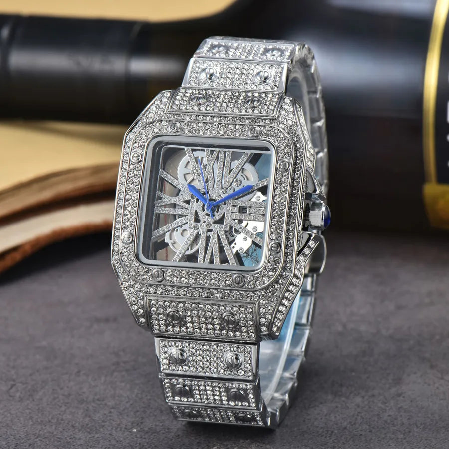 Glam Shiny Solid Color Butterfly Double Snap Quartz Women's Watches
