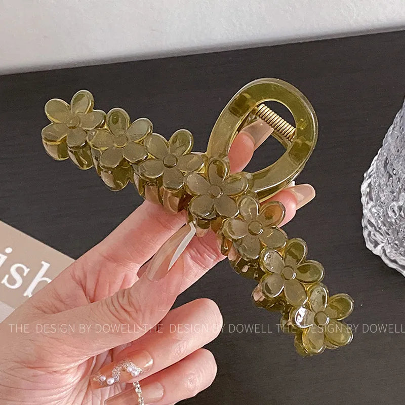 ig style flower resin hair claws