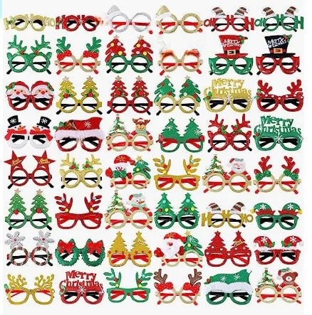 New Christmas Hairband Glasses Frame Halloween Valentine's Day Glasses Santa Claus Glasses Party Christmas