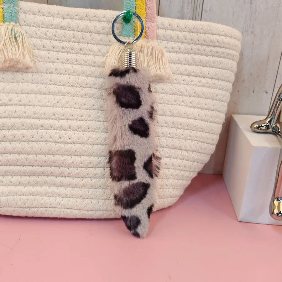 Simple Style Leopard Imitation Wool Unisex Bag Pendant Keychain
