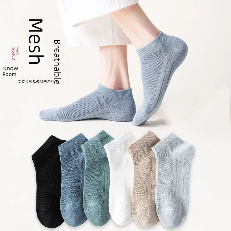 Socks Men's Short Socks Spring and Summer Low-Top Short Socks  Trendy Spring and Autumn Boat Socks Thin Sweat-Absorbing Breathable Men