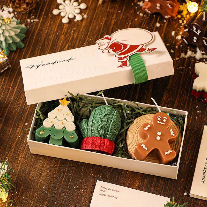 Cartoon Christmas Gift Box Creative Birthday Present Beautiful Resin Candle Souvenir Ideal For Christmas Small Gifts