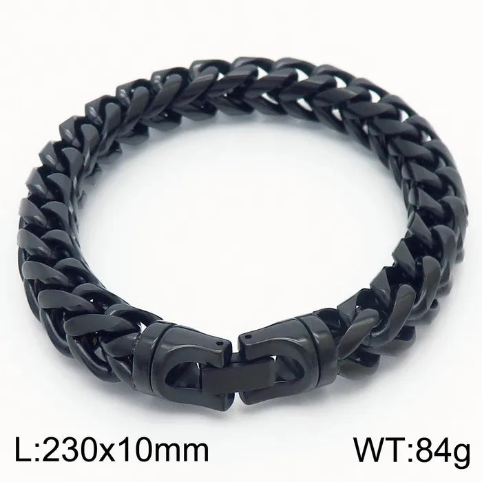Stainless Steel 18K Gold Plated Hip-Hop Rock Plating Solid Color Bracelets