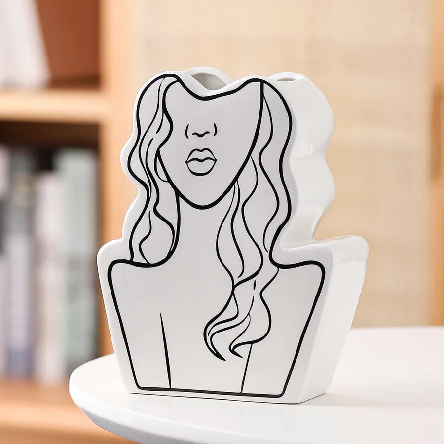 Modern Style Classic Style Human ceramics Vase Artificial Decorations