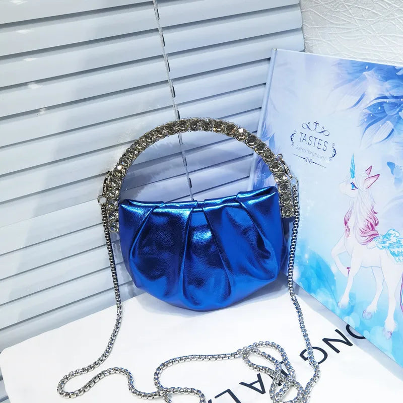 nylon solid color dumpling shape evening bags