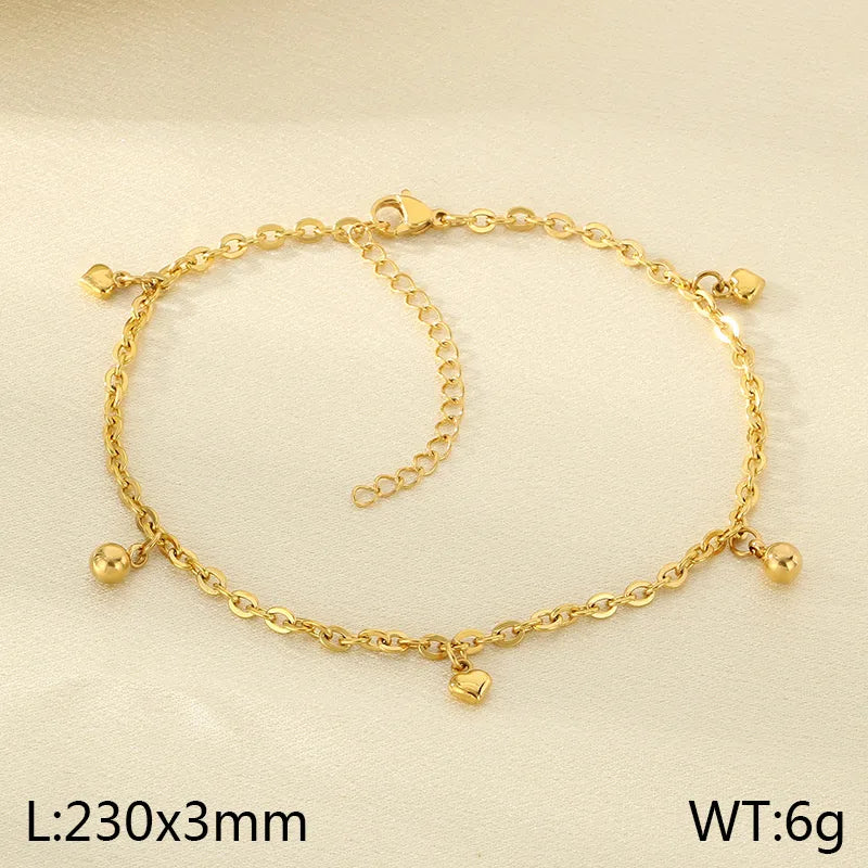 Wholesale Jewelry IG Style Vintage Style Star Moon Cherry 304 Stainless Steel 18K Gold Plated Anklet