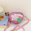 Girl'S Pu Leather Gretley Material Rainbow Star Cute Heart-shaped Zipper Shoulder Bag