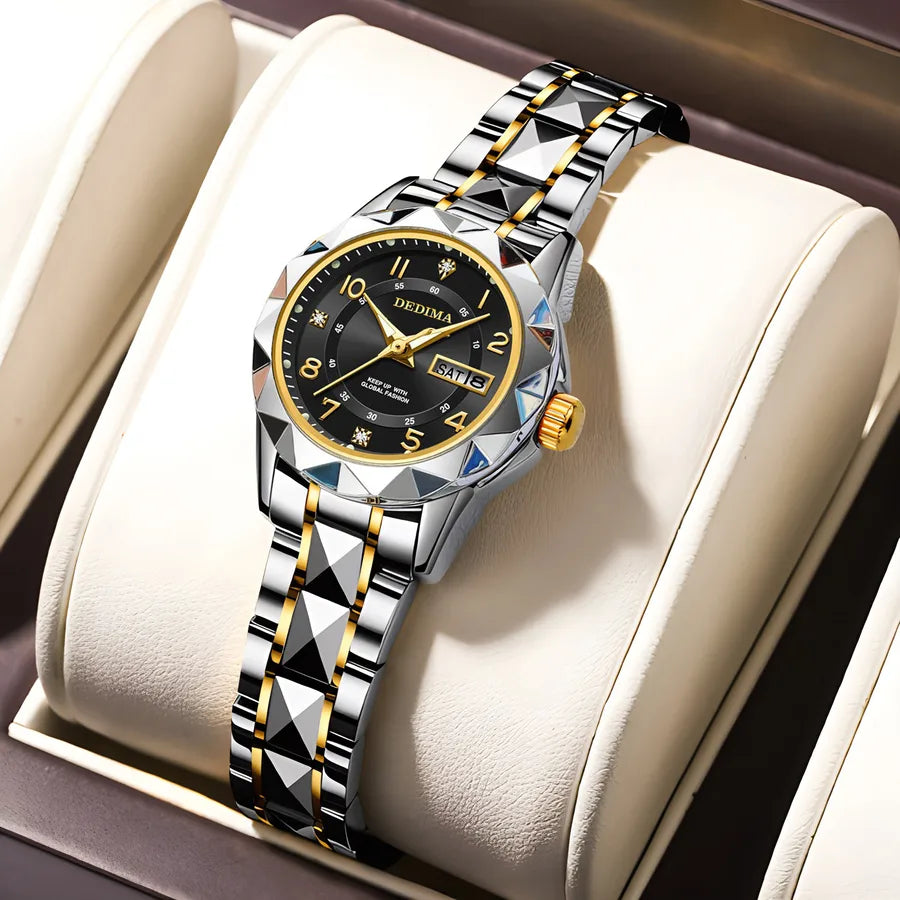 Simple Style Classic Style Color Block Solid Color Butterfly Double Snap Quartz Women's Watches