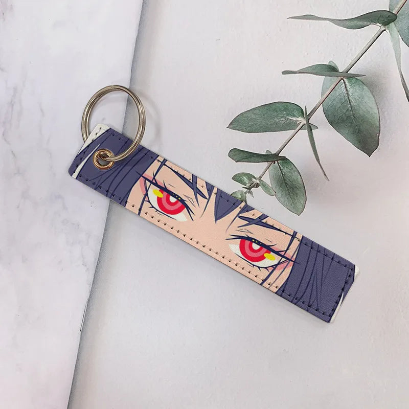 cartoon style cartoon pu leather printing bag pendant keychain