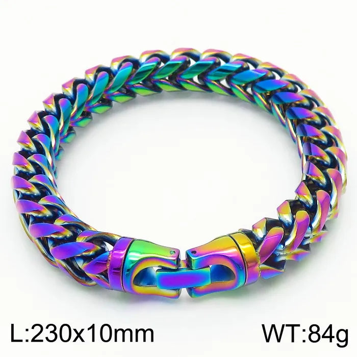 Stainless Steel 18K Gold Plated Hip-Hop Rock Plating Solid Color Bracelets