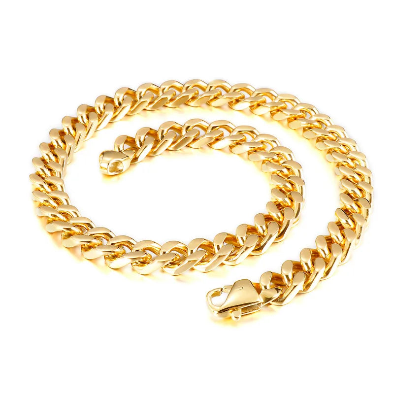 street dance hip-hop trendy men's popular accessories personalized all-match stainless steel creative four-sided grinding men's necklace