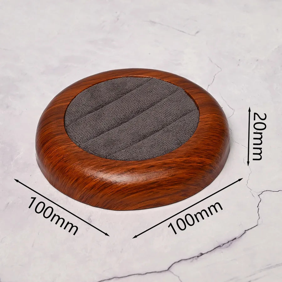 Handmade DIY Artificial Wood Flocking Ring Dish Oval Shape Jewelry Display Plate Elegant Simple Style For Fashion Accessories