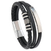 Hip-Hop Retro Geometric 304 Stainless Steel Pu Leather rope Men's Bracelets