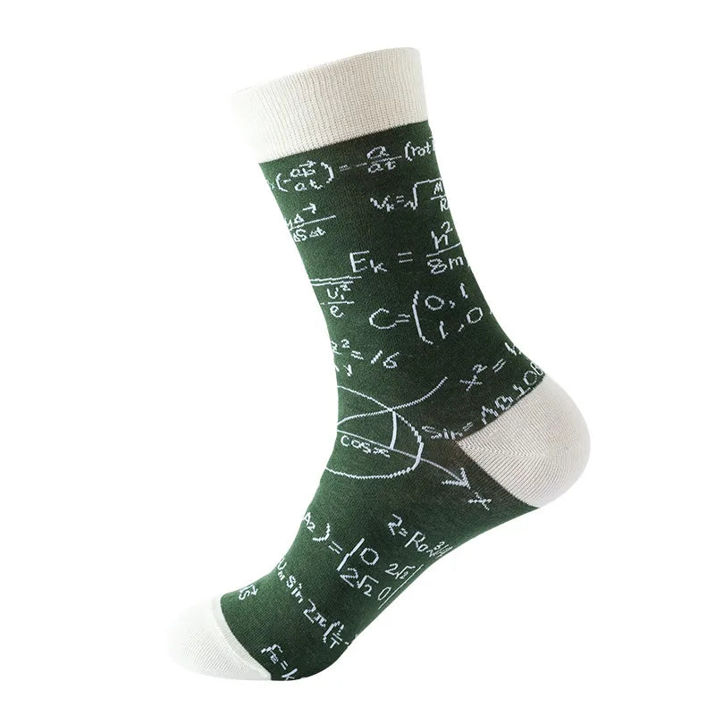 Unisex Modern Style Printing Color Block Lingge Nylon Cotton Ankle Socks A Pair