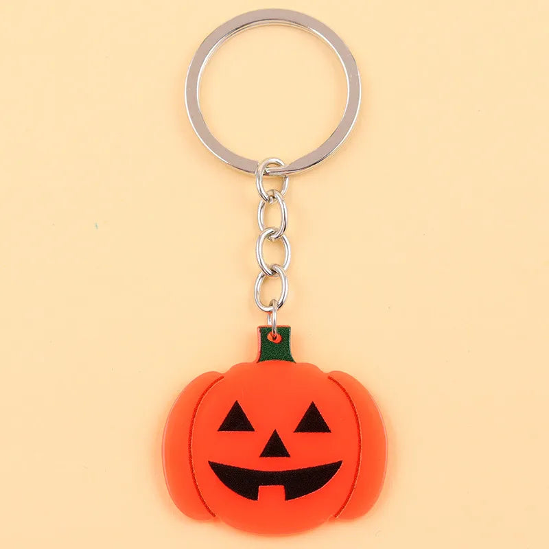 Cartoon Acrylic Keychain Color Block Spider Bat Design Cute Style Personality Hanging Ornament Accessories Halloween Series