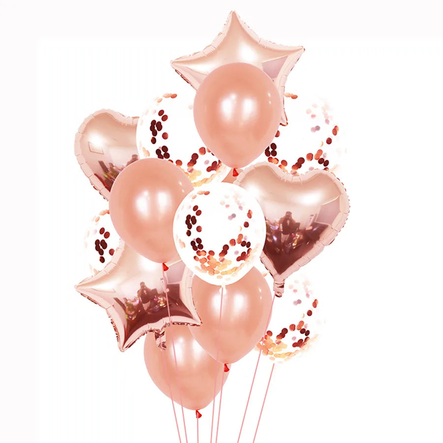 birthday simple style star heart shape aluminum film indoor outdoor party balloons