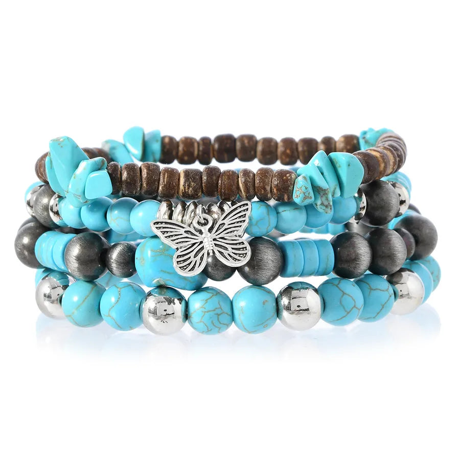 Retro Round Wood Beaded Men's Bracelets