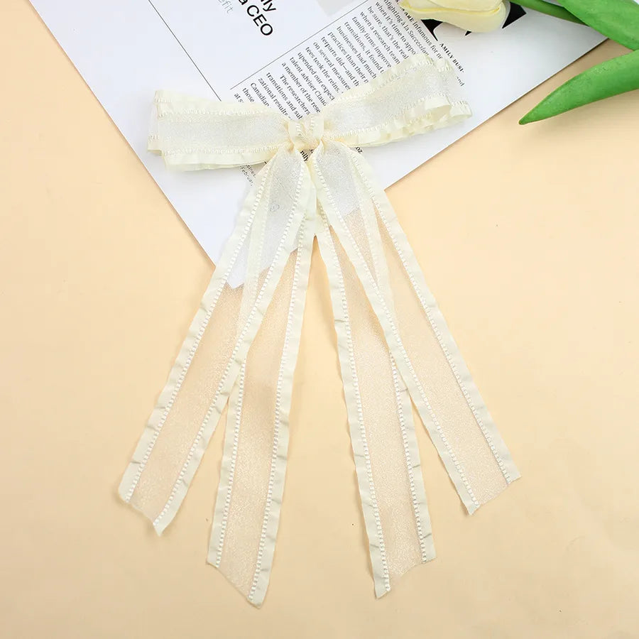 New-New Double Ruffled Ruffled Snow Yarn Bow Ribbon Women's Sweet Double Skirt All-match Girl's Headwear