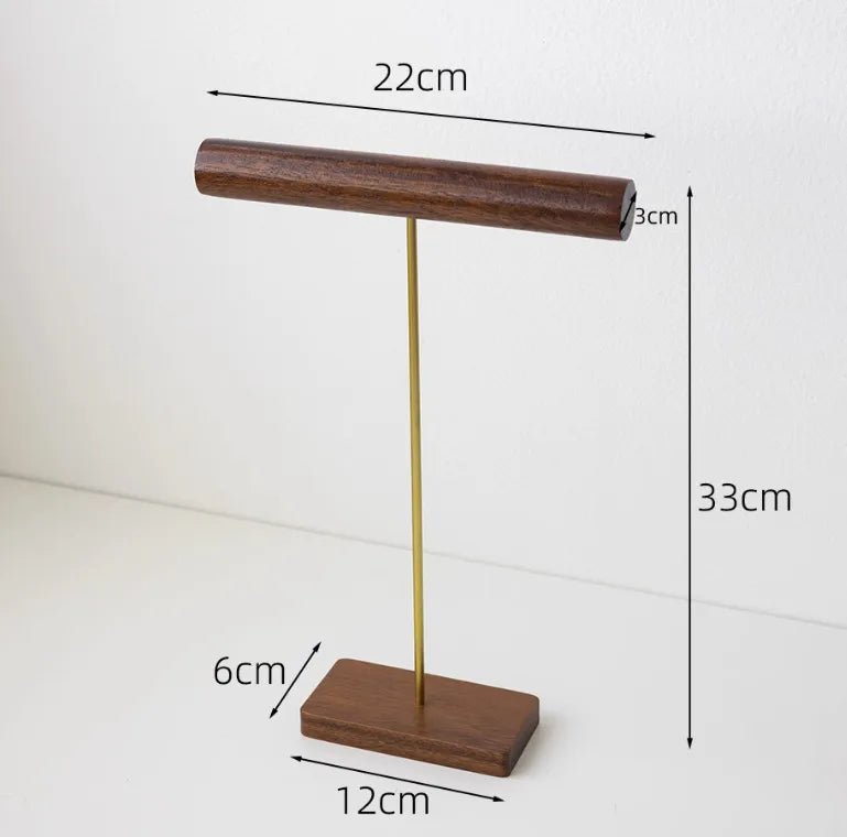 Premium Walnut Wood Board Jewelry Necklace Display Stand Shop Window Pendant Earring Stall Props Antique Style Fashion Accessory