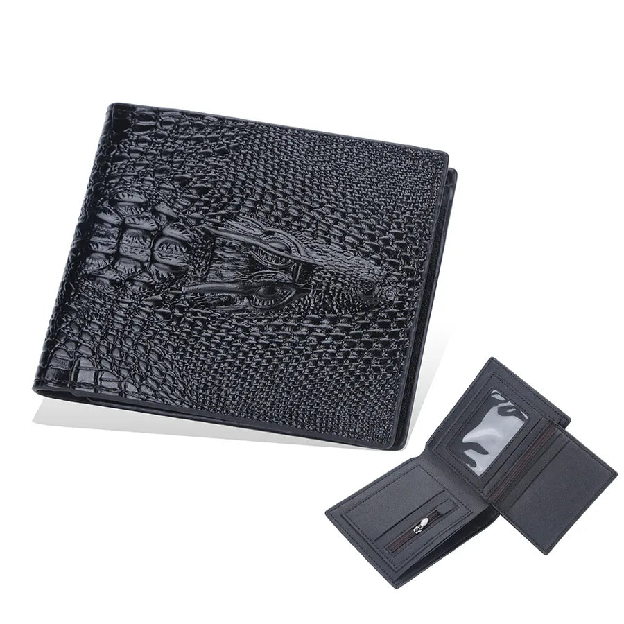 men's solid color pu leather open wallets