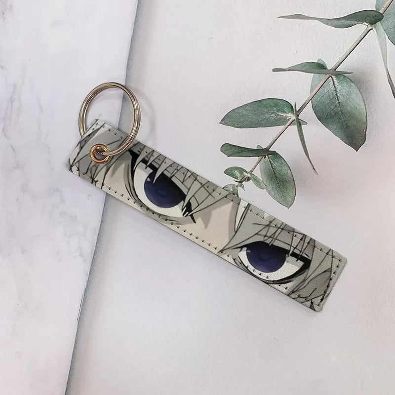 cartoon style cartoon pu leather printing bag pendant keychain