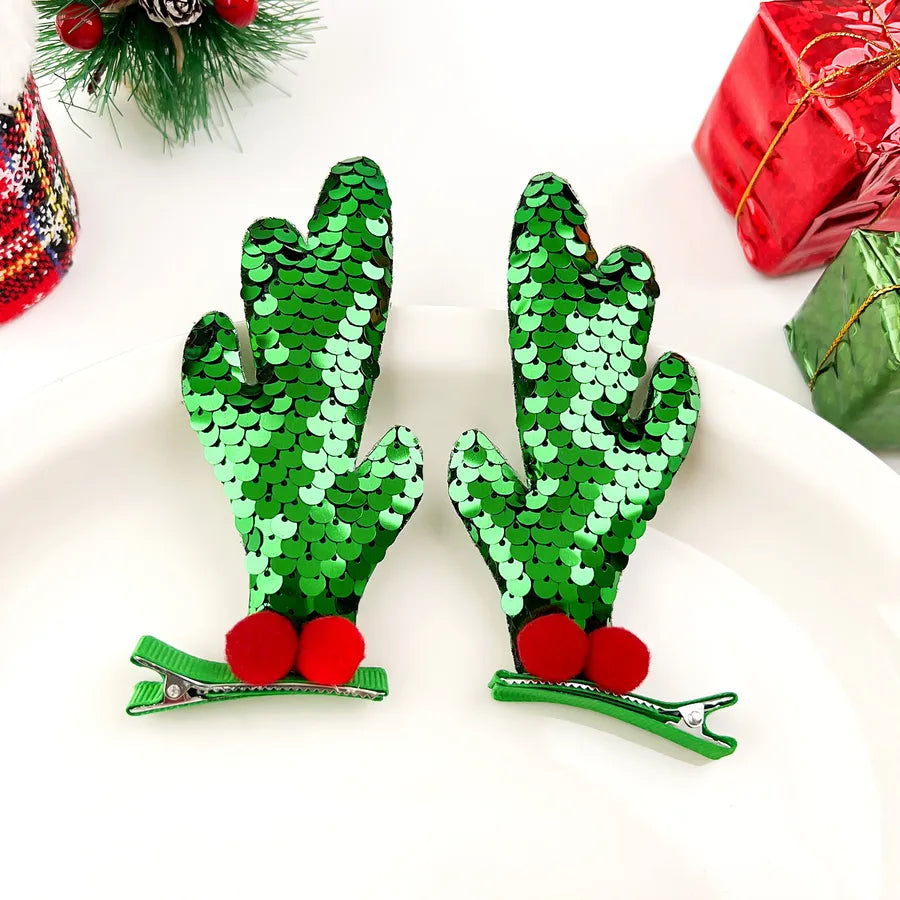 Christmas Antlers Hairpin Internet Celebrity Mori Christmas Tree Barrettes Girl Elk Side Clip Sequins Duckbilled Headdress