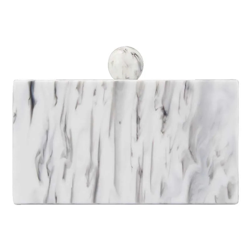 Pink Sky Blue Yellow Arylic Marble Square Evening Bags
